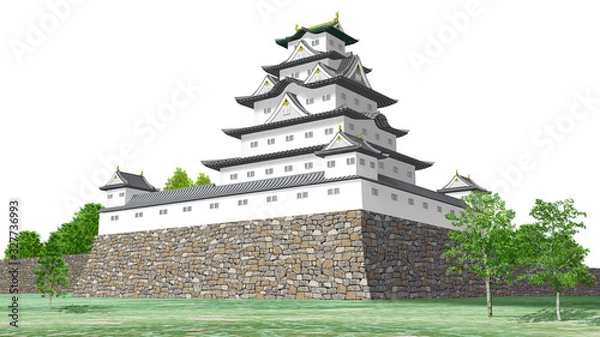 Obraz 日本の白い城のイラスト