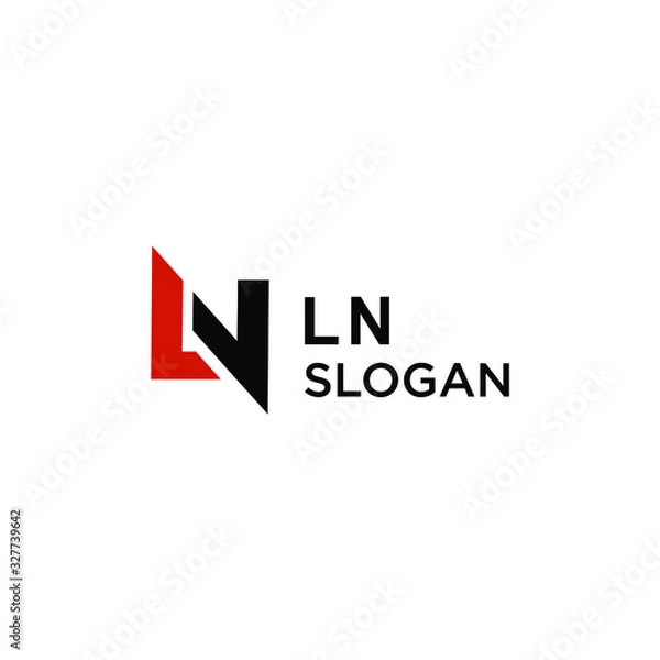 Fototapeta clean and simple initial LN letter logo design