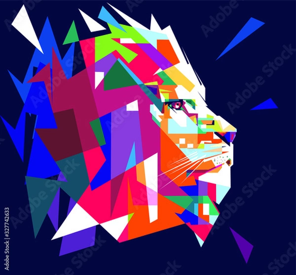 Obraz Colorful Vector Lion Face 