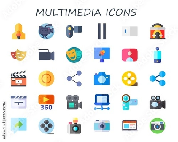 Fototapeta multimedia icon set