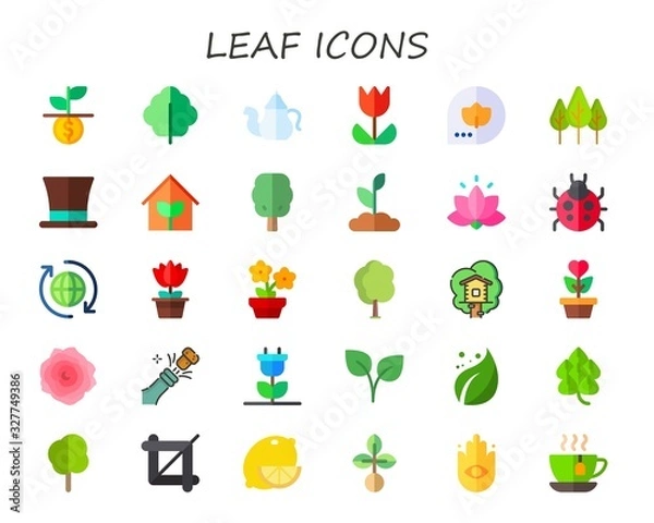 Fototapeta leaf icon set