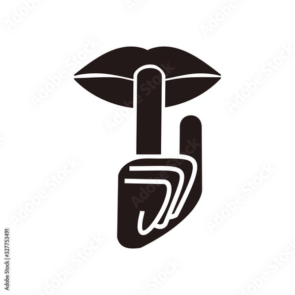 Obraz keep silence icon vector illustration symbol