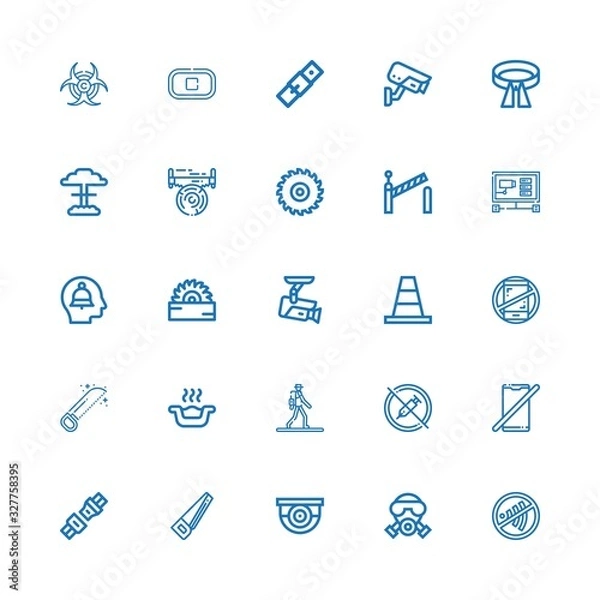 Fototapeta Editable 25 caution icons for web and mobile
