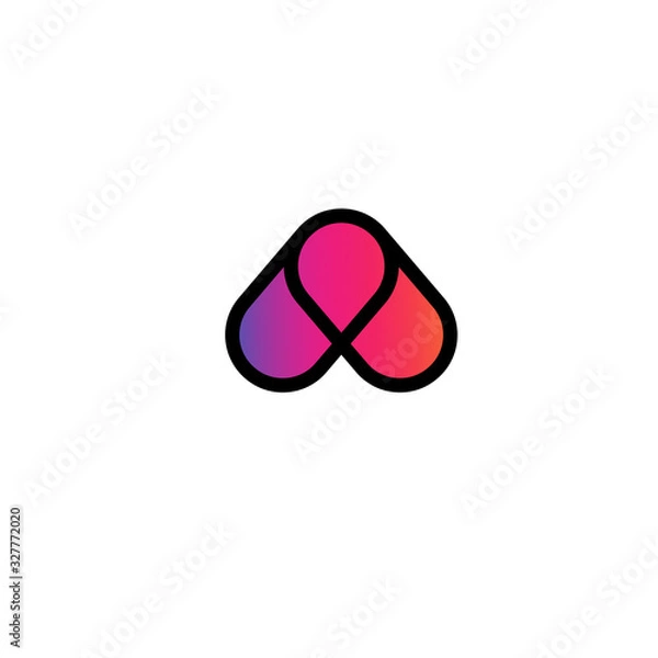 Fototapeta Initial A minimalist vector identity for modern logo gradients