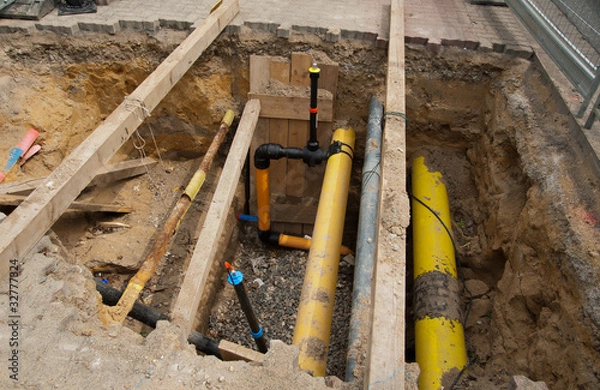 Obraz Praca przy dostawie gazu