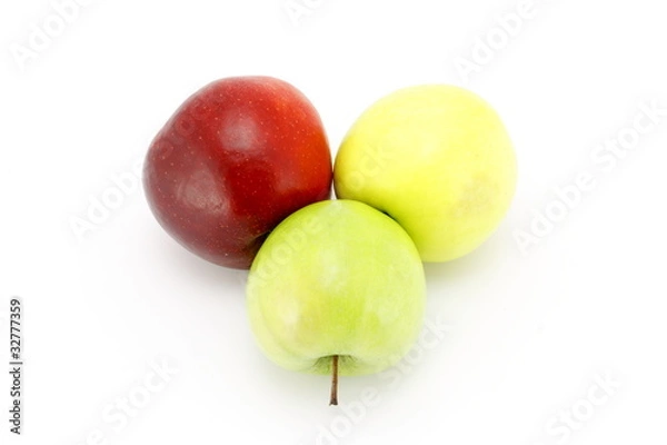 Obraz Three apples red, yellow, green
