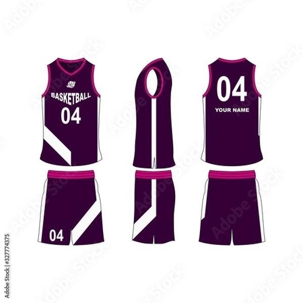 Fototapeta Basketball jersey set template collection.
