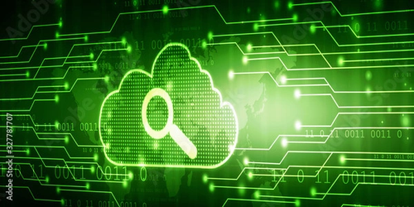 Fototapeta 2d rendering technology Cloud computing 