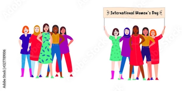 Fototapeta International Women's Day. Vector template for card, poster, flyer and other users