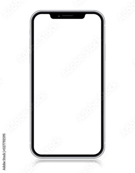 Fototapeta Skopiuj smartfon iphone X, Xs, iphone 10, z pustym ekranem na białym tle. Ilustracja wektorowa eps10