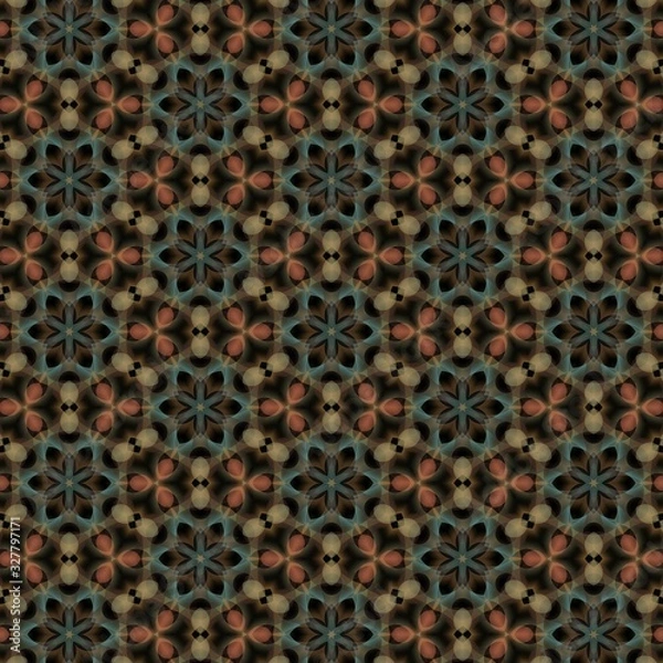 Fototapeta Abstract kaleidoscope background. Ornament for website, corporate style, fashion design and house interior design, as well for hand crafts and DIY. Endless texture.