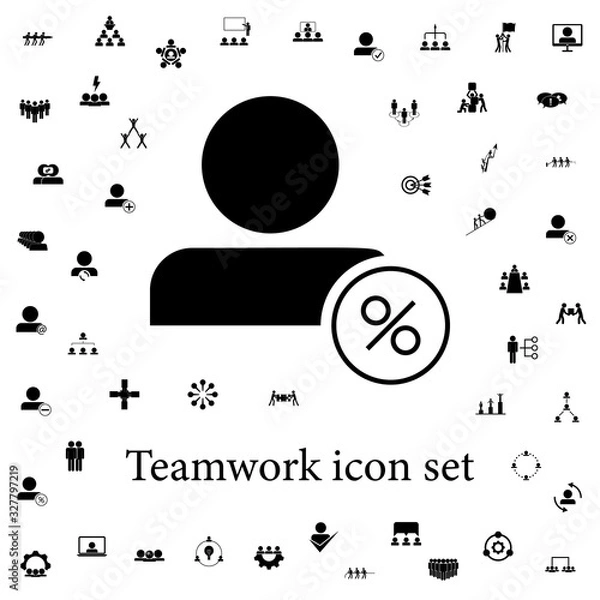 Fototapeta person with percentage icon. Teamwork icons universal set for web and mobile