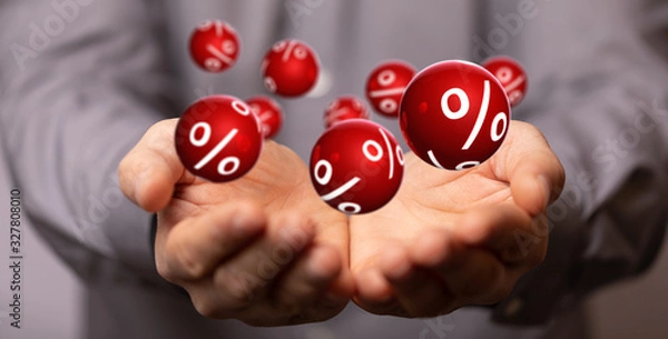 Obraz Discount and commission concept 3d