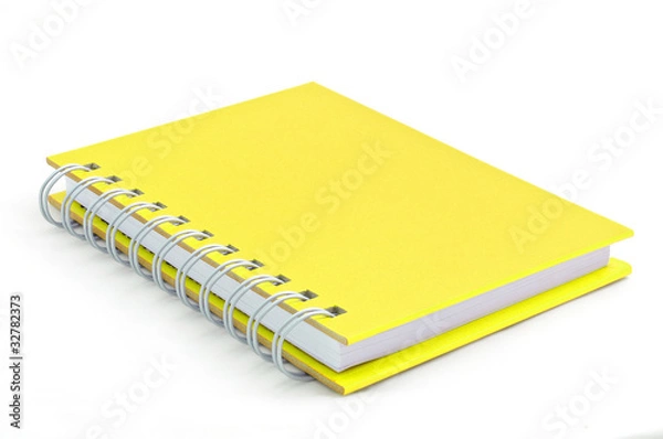 Fototapeta Isolated yellow note book