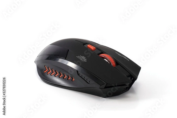 Obraz black wireless gaming mouse isolated