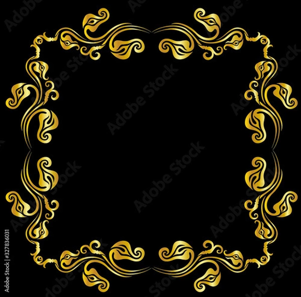 Obraz gold frame icon with a white background