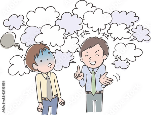 Obraz おしゃべりな男性＆話を聞かされてうんざりしている男性