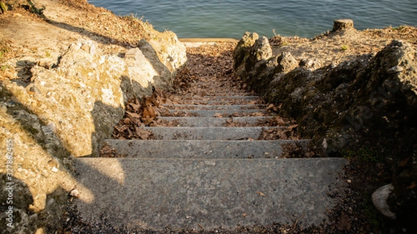 Obraz View of a river by stairs