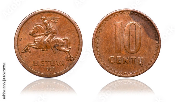 Obraz Coin 10 cents. Republic of Lithuania