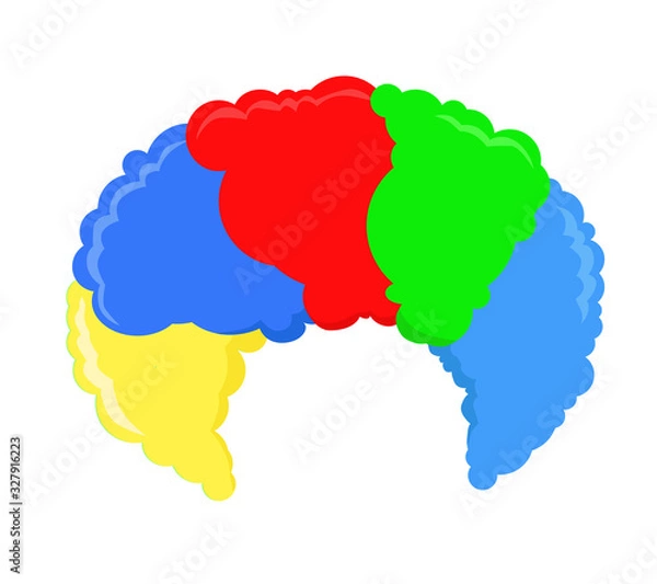 Obraz Fools day custome face accessories. Clown wig. 1 April Fools Day. Carnival mask. Isolated on white illustration.