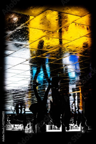 Obraz White and Yellow Silhouettes