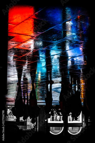 Obraz Red and Blue Silhouettes 2