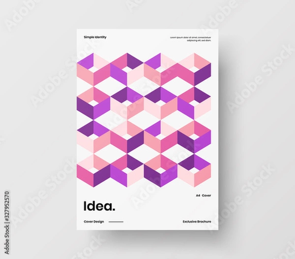 Fototapeta Amazing business presentation vector A4 vertical orientation front page mock up. Modern corporate report cover abstract geometric illustration design layout. Company identity brochure template.
