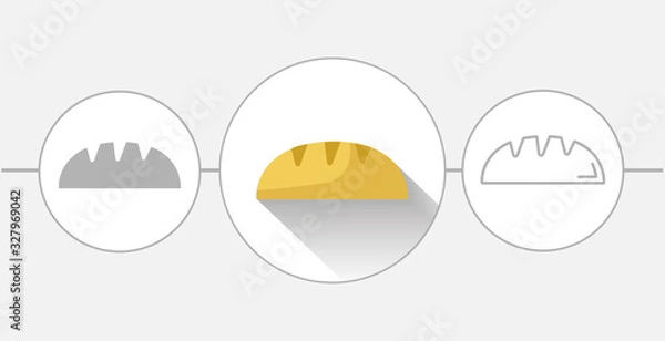 Obraz bread flat icon. solid and line icons