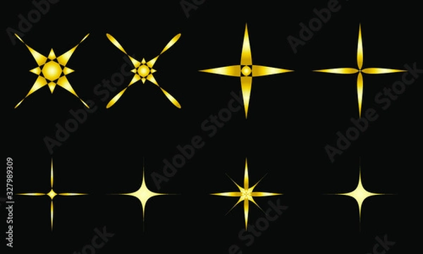 Fototapeta 金色のオーナメントセット