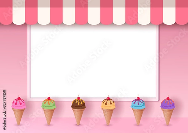 Obraz ice cream pink cafe