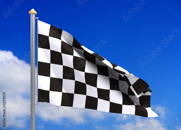 Fototapeta chequered flag (include clipping path)