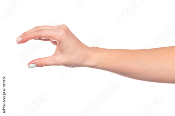 Fototapeta female hand isolated on white background showing hand gestures - Image