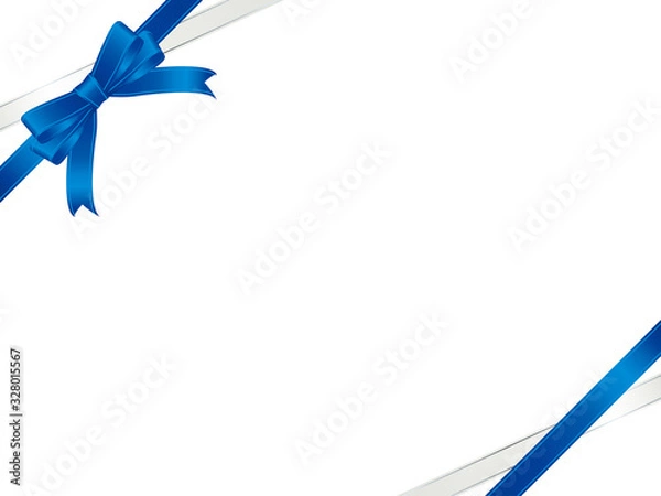 Obraz 青と白のリボンのフレーム