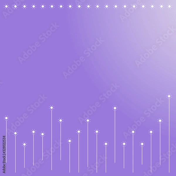 Fototapeta Pattern of white dot and line on guardian purple background. concept of sun or lighting.