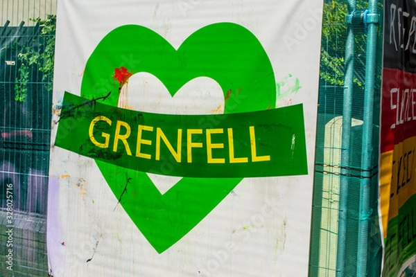 Fototapeta Homage to Grenfell Tower tragedy at the 53rd edition of Notting Hill Carnival