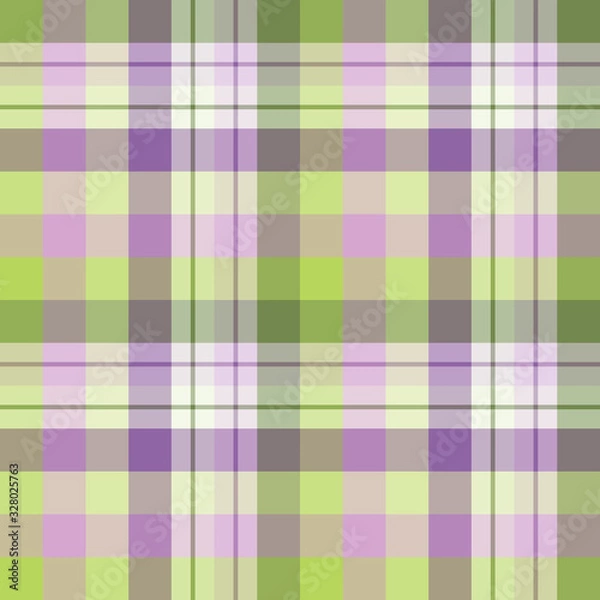 Fototapeta Seamless pattern in fine light and dark green and violet colors for plaid, fabric, textile, clothes, tablecloth and other things. Vector image.