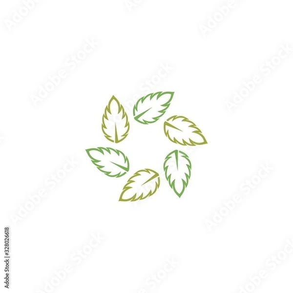 Fototapeta  leaf vector logo design, eco-friendly