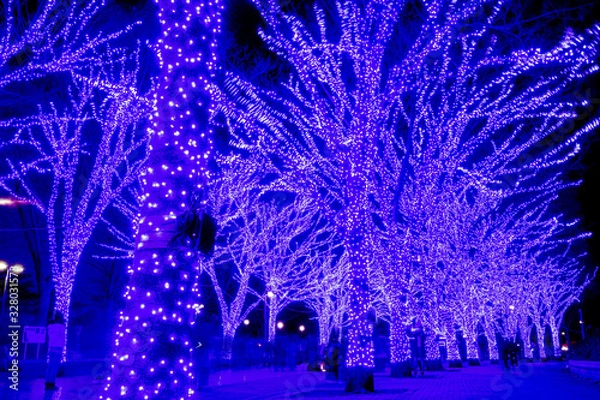 Obraz 青の洞窟　渋谷　SHIBUYA　イルミネーション　illumination