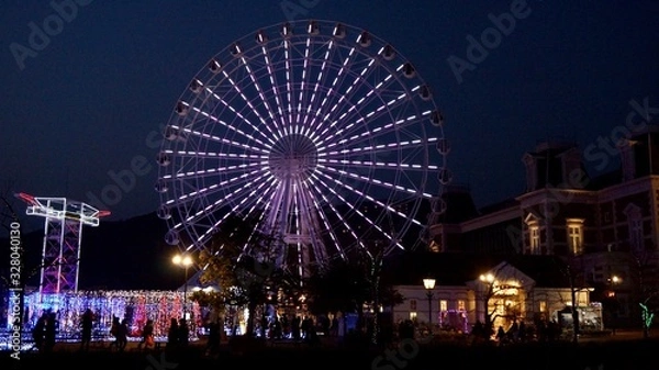 Fototapeta 観覧車とイルミネーション