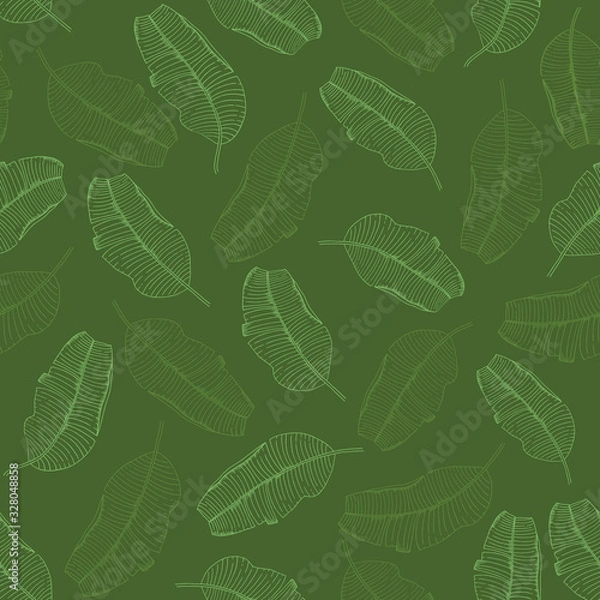 Obraz Vector seamless pattern with banana leaves