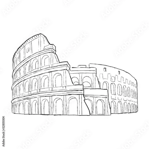 Fototapeta rysunek colloseum 1