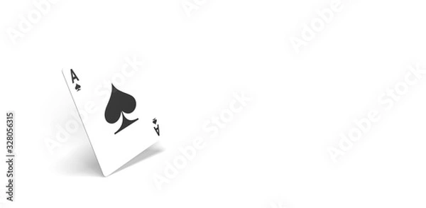 Obraz ace of spades. poker championship concept. solitaire playing card on a white background. 3D rendering
