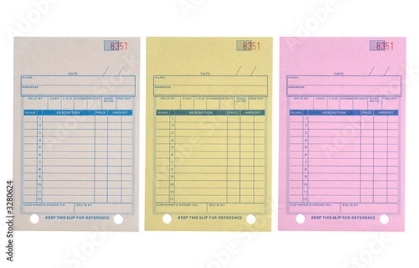 Obraz paragon sprzedaży