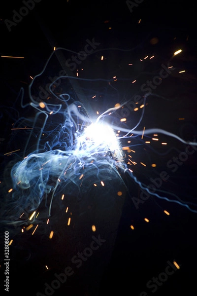 Obraz Welding metal process smoke