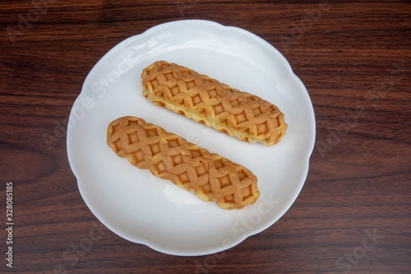 Obraz 白い皿の上の原宿ドック