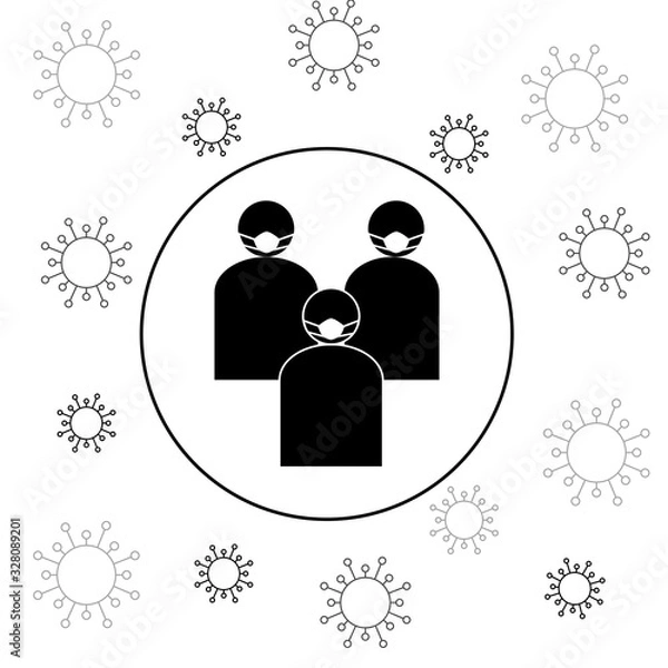 Obraz people wearing protective medical mask for prevent virus