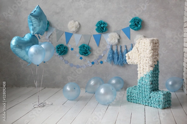 Obraz decorations for the first cake for a boy