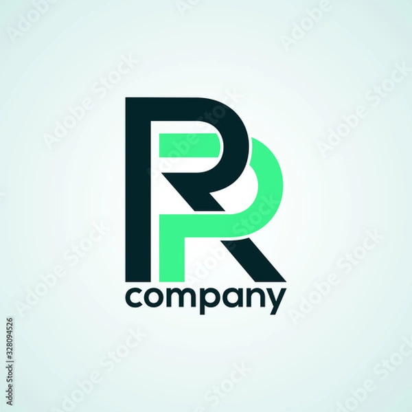 Fototapeta RP creative initial letter logo design