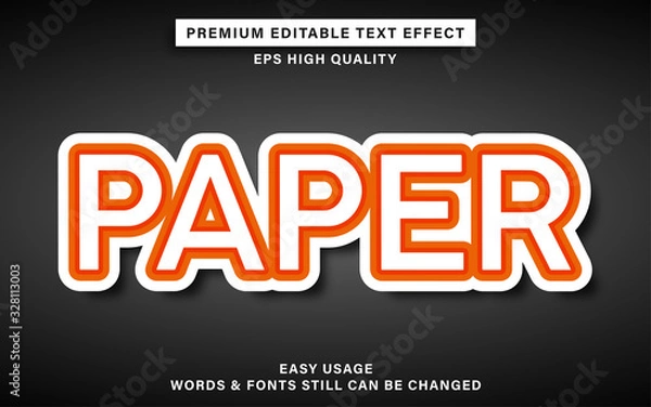 Fototapeta paper text effect