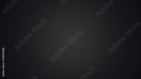 Fototapeta 3D abstract background, dark texture with rhombuses. Black cool background. 